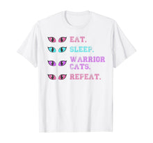 Ladda upp bild till gallerivisning, Funny shirts V-neck Tank top Hoodie sweatshirt usa uk au ca gifts for Funny Cat Warriors Clan Eyes - Eat Sleep Warrior Cats Repeat T-Shirt 1057869