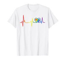 Ladda upp bild till gallerivisning, LGBT Rainbow Heartbeat T-shirt Gay and Lesbian Pride 61457
