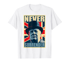 Ladda upp bild till gallerivisning, Funny shirts V-neck Tank top Hoodie sweatshirt usa uk au ca gifts for Winston Churchill Never Surrender Union Jack T-Shirt 1767620