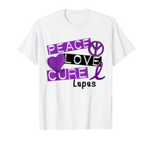 Ladda upp bild till gallerivisning, Funny shirts V-neck Tank top Hoodie sweatshirt usa uk au ca gifts for Peace Love Cure Lupus Awareness T-shirt Lupus Purple Ribbon 1584310