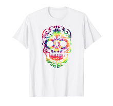 Ladda upp bild till gallerivisning, Tye Dye Day of the Dead Shirt-70's Style Sugar Skull T-Shirt 618757
