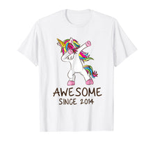 Ladda upp bild till gallerivisning, Funny shirts V-neck Tank top Hoodie sweatshirt usa uk au ca gifts for Awesome Since 2014 Dabbing Unicorn Shirt Girl Gifts Birthday 3442704