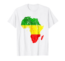 Ladda upp bild till gallerivisning, Africa Map Reggae Rasta Tshirt Green Yellow Red Africa Pride