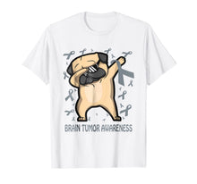 Ladda upp bild till gallerivisning, brain tumor awareness t shirt gray dabbing pug warrior 850082