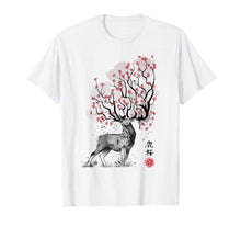 Ladda upp bild till gallerivisning, Funny shirts V-neck Tank top Hoodie sweatshirt usa uk au ca gifts for Sakura Deer tree japan sumi-e art t-shirt 3457208