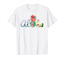 Ladda upp bild till gallerivisning, Cute Aloha Hawaii Pineapple Mermaid Coral Girls Women Tshirt 98804