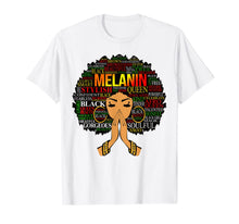 Ladda upp bild till gallerivisning, Melanin Words Art T-Shirt Afro Natural Hair Black Queen Gift 131726