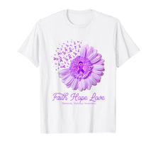 Ladda upp bild till gallerivisning, Faith Hope Love Domestic Violence Awareness Flower Ribbon T-Shirt 358886