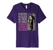 Ladda upp bild till gallerivisning, My Boyfriend My Soldier Hero Proud Army Girlfriend Lover Premium T-Shirt 892072