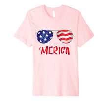Ladda upp bild till gallerivisning, Merica USA Flag 4th of July Sunglasses Outfit Women Men Gift Premium T-Shirt 1455412