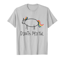 Ladda upp bild till gallerivisning, Death Metal Unicorn Rainbow Tshirt Sarcastic Music Graphic