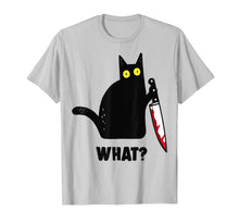 Ladda upp bild till gallerivisning, Black Cat,Murderous Cat With Knife what T-Shirt 430151