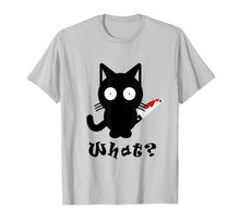 Ladda upp bild till gallerivisning, What? Murderous Black Cat With Bloody Knife Halloween Gift T-Shirt 30819089