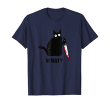Ladda upp bild till gallerivisning, What Murderous Cat Holding Knife Funny Halloween Costume T-Shirt 99432