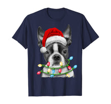 Ladda upp bild till gallerivisning, Funny shirts V-neck Tank top Hoodie sweatshirt usa uk au ca gifts for Boston Terrier Santa Christmas Tree Lights Xmas Gifts Boys T-Shirt 540146