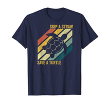 Ladda upp bild till gallerivisning, Skip A Straw Save A Turtle Vintage Retro T-Shirt T-Shirt 232920