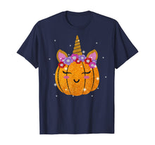 Ladda upp bild till gallerivisning, Cute Unicorn Pumpkin Funny Halloween Thanksgiving Gift T-Shirt 203969