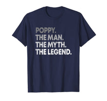 Ladda upp bild till gallerivisning, Mens Poppy The Man The Myth The Legend T-shirt for Grandpa 208701