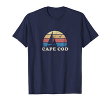 Ladda upp bild till gallerivisning, Cape Cod MA T-Shirt Vintage Sailboat 70s Throwback Sunset 292264