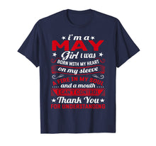 Ladda upp bild till gallerivisning, Funny shirts V-neck Tank top Hoodie sweatshirt usa uk au ca gifts for I Am A May Girl I Was Born My Heart Birthday Shirt For Women 3890751