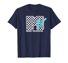 Ladda upp bild till gallerivisning, MTV Neon Distressed Checkered Logo Graphic T-Shirt