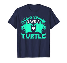 Ladda upp bild till gallerivisning, Funny shirts V-neck Tank top Hoodie sweatshirt usa uk au ca gifts for Skip A Straw Save A Turtle Graphic Turquoise T-Shirt 2669683