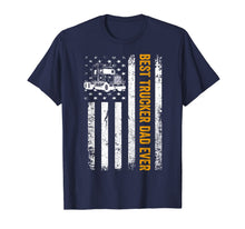 Ladda upp bild till gallerivisning, Vintage USA Best Trucker Dad Ever American Flag Fathers Day T-Shirt 181844