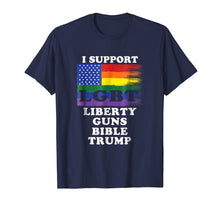 Ladda upp bild till gallerivisning, Funny shirts V-neck Tank top Hoodie sweatshirt usa uk au ca gifts for I support LGBT Liberty Guns Bible rainbow color T-Shirt 2531496