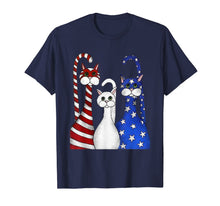 Ladda upp bild till gallerivisning, Cat Red White Blue American Flag T-Shirt Patriotic 68516