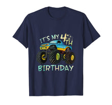 Ladda upp bild till gallerivisning, Funny shirts V-neck Tank top Hoodie sweatshirt usa uk au ca gifts for Kids 4 Year Old Birthday Boy Gift Monster Truck Shirt I 4th 3964851