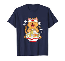 Ladda upp bild till gallerivisning, Japanese Ramen Gift T Shirt Cute Anime Cat Noodle Kitten Tee 915122