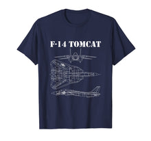 Ladda upp bild till gallerivisning, Vintage White F14 Tomcat Airplane Schematic F-14 Jet T-Shirt-1167957