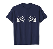 Ladda upp bild till gallerivisning, Halloween Womens Boob Skeleton Hand Shirt 105865