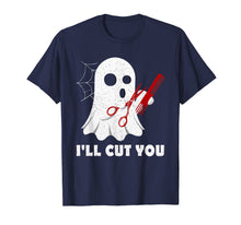 Ladda upp bild till gallerivisning, Halloween Boo Ghost Hairstylist Gift I'll Cut You Costume T-Shirt 97194