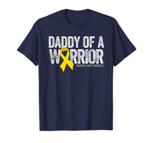 Ladda upp bild till gallerivisning, Mens Daddy of a Warrior Childhood Cancer Shirt Dad Ribbon 257004