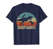 Ladda upp bild till gallerivisning, Daddysaurus Vintage Retro Sunset Tshirt Gift For Fathers Day 147171