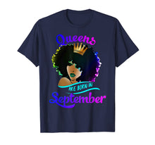 Ladda upp bild till gallerivisning, Queens Born September Shirt Black Girl Virgo Libra Birthday T-Shirt 142867