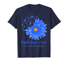 Ladda upp bild till gallerivisning, Faith Hope Love Colon Cancer Awareness Flower Blue Gifts T-Shirt-472196