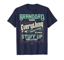 Ladda upp bild till gallerivisning, Mens Granddad Knows Everything Funny Granddad Christmas Gifts T-Shirt-1654539