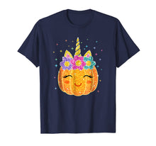 Ladda upp bild till gallerivisning, Cute Unicorn Pumpkin Halloween Thanksgiving T-Shirt 34094