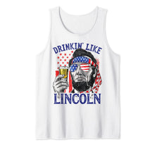 Ladda upp bild till gallerivisning, Drinking Like Lincoln 4th of July Men Abraham Merica Flag Tank Top 279717