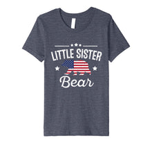 Ladda upp bild till gallerivisning, Little Sister Patriotic Bear Flag Matching 4th Of July Premium T-Shirt 783910