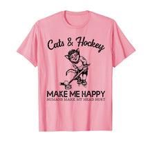 Ladda upp bild till gallerivisning, Cats and Hockey Make Me Happy Humans Make My Head Hurt T-Shirt 302022