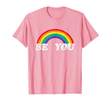 Ladda upp bild till gallerivisning, Retro LGBT T-Shirt| Cool Distressed Tops| Be You Rainbow Tee T-Shirt 95409