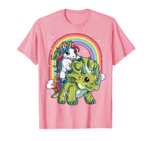 Ladda upp bild till gallerivisning, Funny shirts V-neck Tank top Hoodie sweatshirt usa uk au ca gifts for Unicorn Riding Dinosaur T shirt Triceratops Party Rainbow 768495
