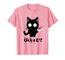 Ladda upp bild till gallerivisning, What? Murderous Black Cat With Bloody Knife Halloween Gift T-Shirt 30819089