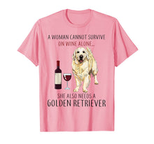 Ladda upp bild till gallerivisning, A Woman Cannot Survive On Wine Alone Golden Retriever Tshirt 138888