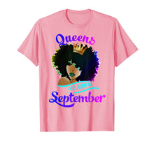 Ladda upp bild till gallerivisning, Queens Born September Shirt Black Girl Virgo Libra Birthday T-Shirt 142867