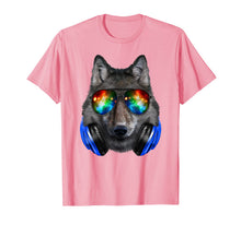 Ladda upp bild till gallerivisning, Grey Wolf as DJ in Galaxy Sunglass, Headphone - T-Shirt 937549