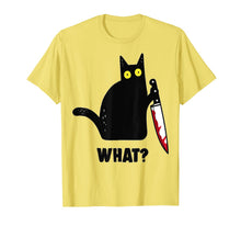 Ladda upp bild till gallerivisning, Black Cat,Murderous Cat With Knife what T-Shirt 430151
